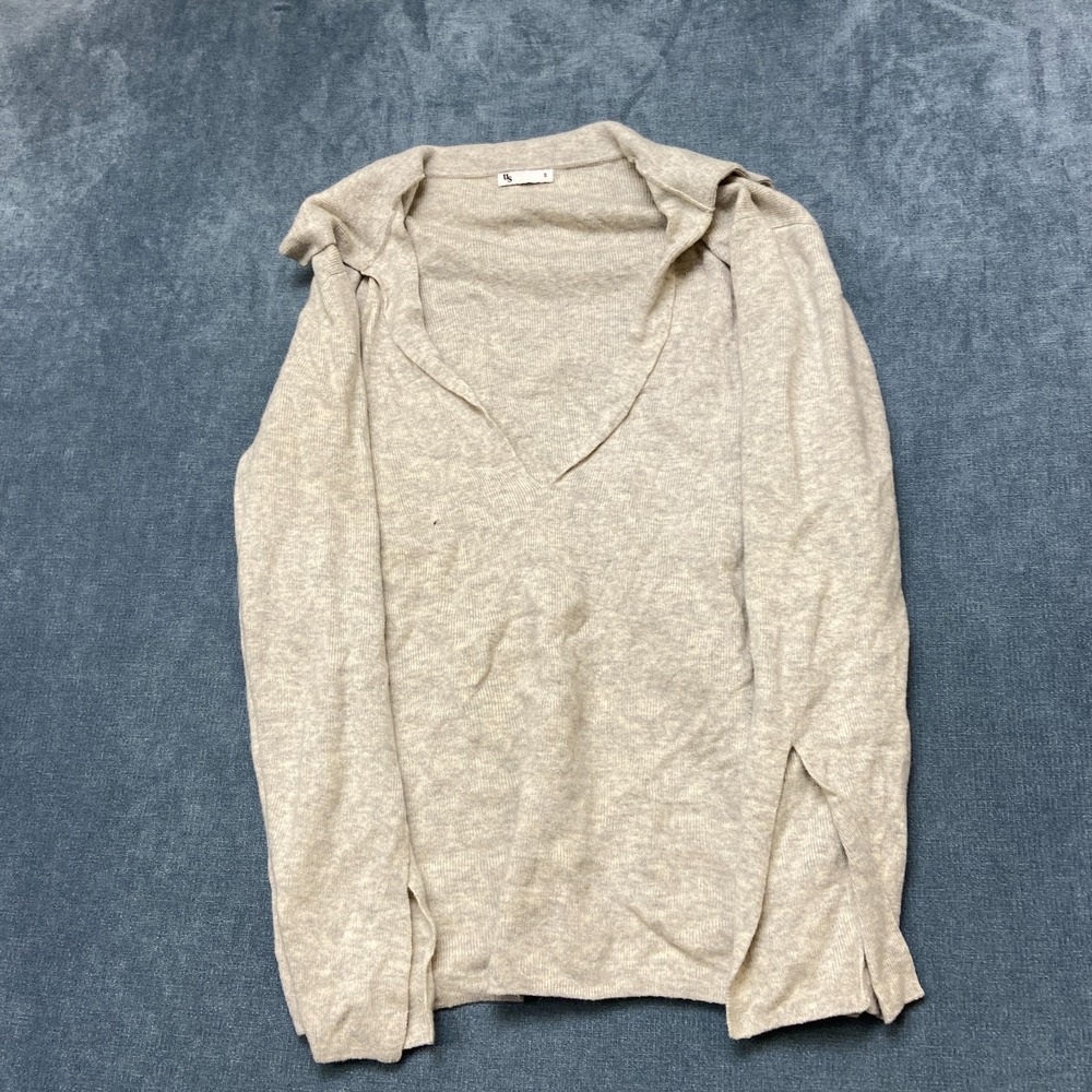 Uncle Studios Sweater Mens Small Heather Gray Collared Winter Warm Long Sleeve